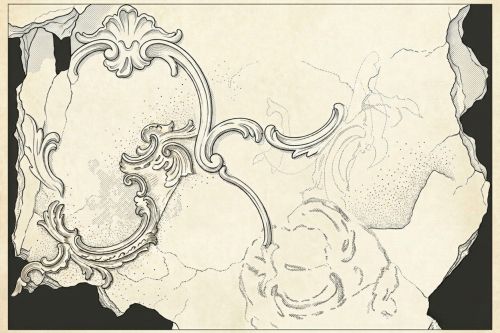 Stuck 2 – Detailzeichnung des Deckenstucks im Raum 1.12