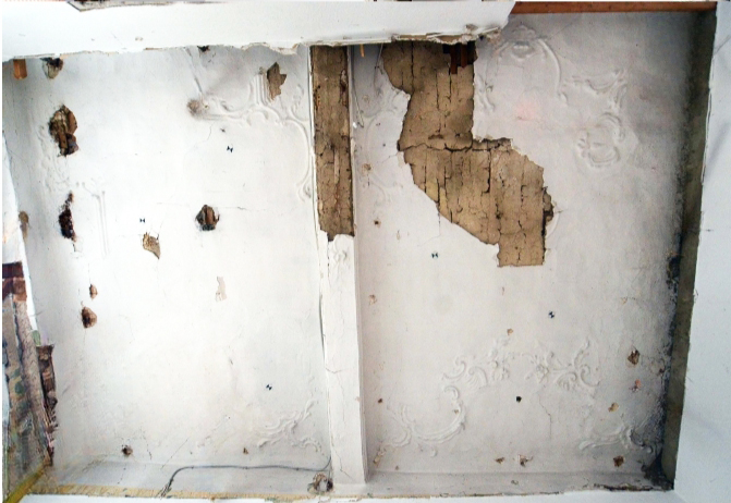 Übersichtsaufnahme der Stuckdecke